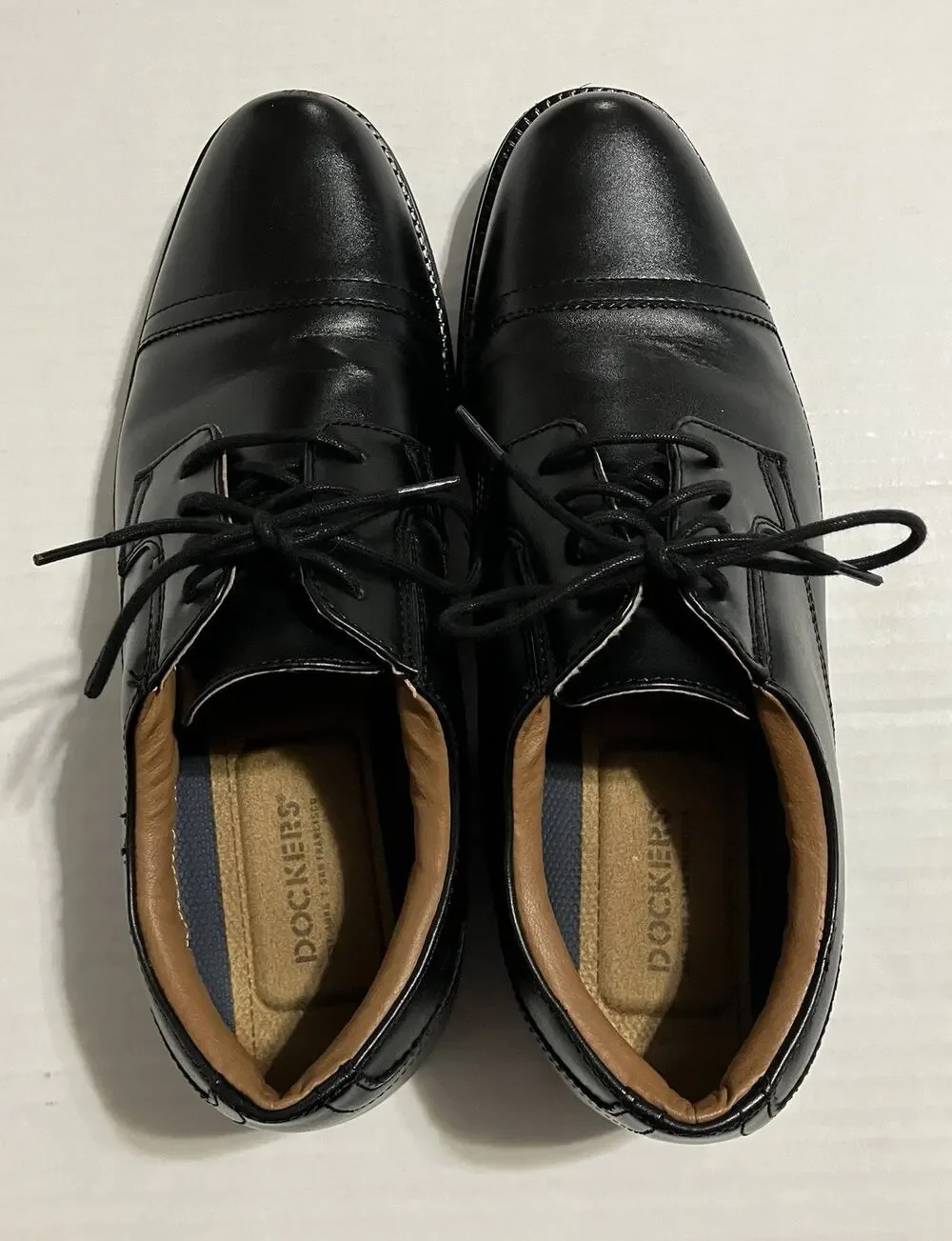 Mens Dockers Garfield Cap-Toe Oxford Dress Shoes Lace-up Black US Size 8